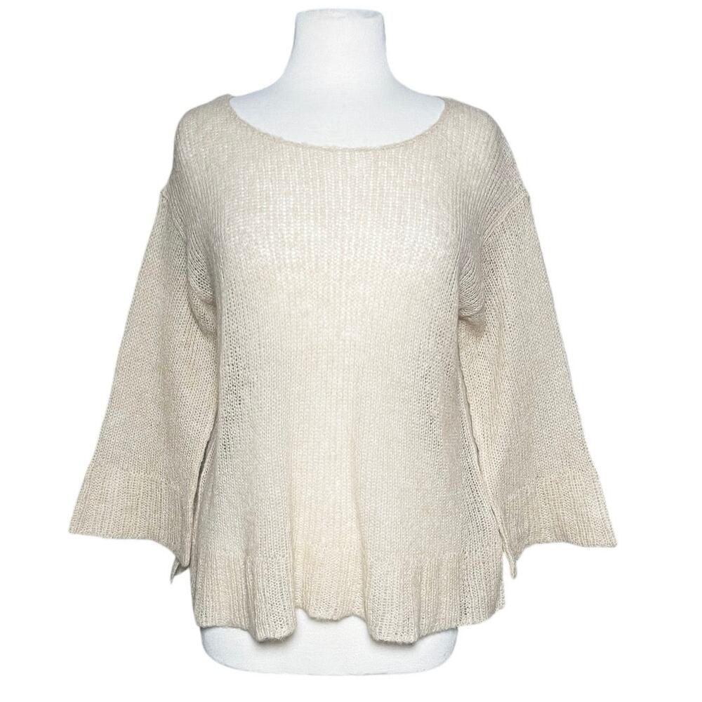 PERUVIAN CONNECTION Women’s Open Knit Fuzzy Knit Alpaca Sweater